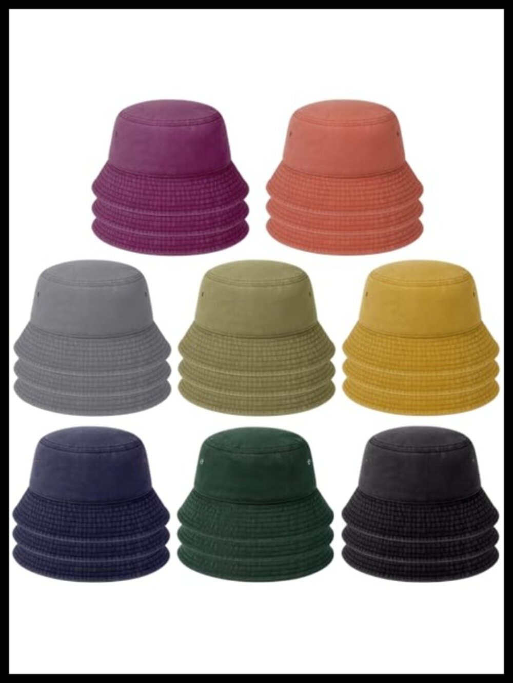 Bucket Hats 24 Pack Cotton Blend Adjustable Foldable Unisex Summer